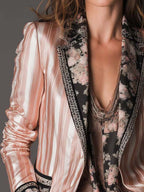 Tailored Blazer with Bohemian Satin Stripes