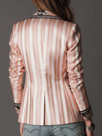 Tailored Blazer with Bohemian Satin Stripes